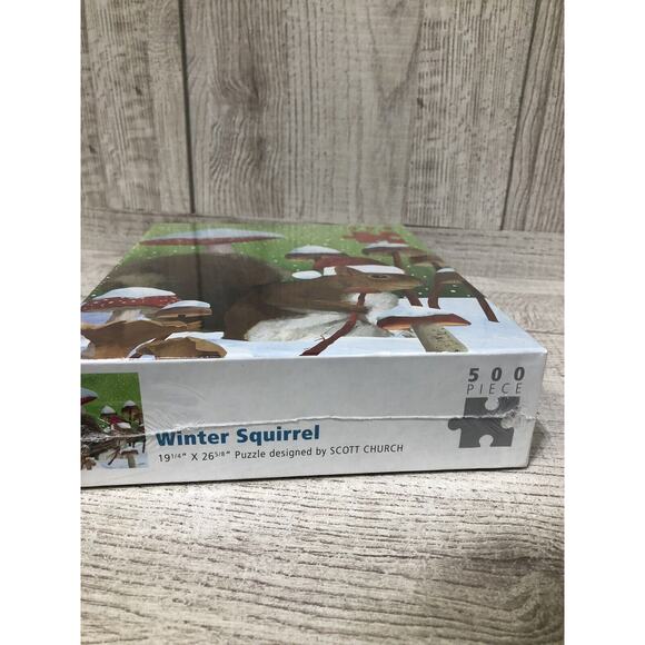 Scott Church Winter Squirrel Puzzle Snow Scene 550 Piece Puzzle NEW 19x26 - Picture 5 of 6